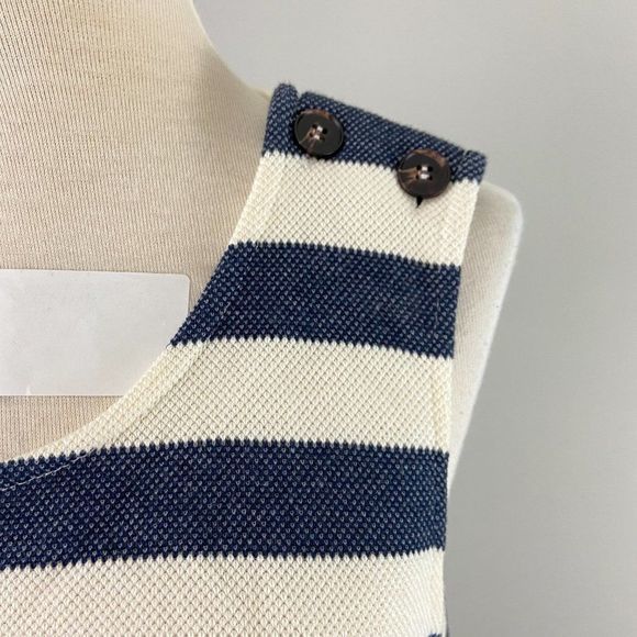 ANTHROPOLOGIE Striped Blue & Beige Sleeveless - Picture 3 of 9